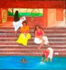 Temple tank (oil on canvas board)