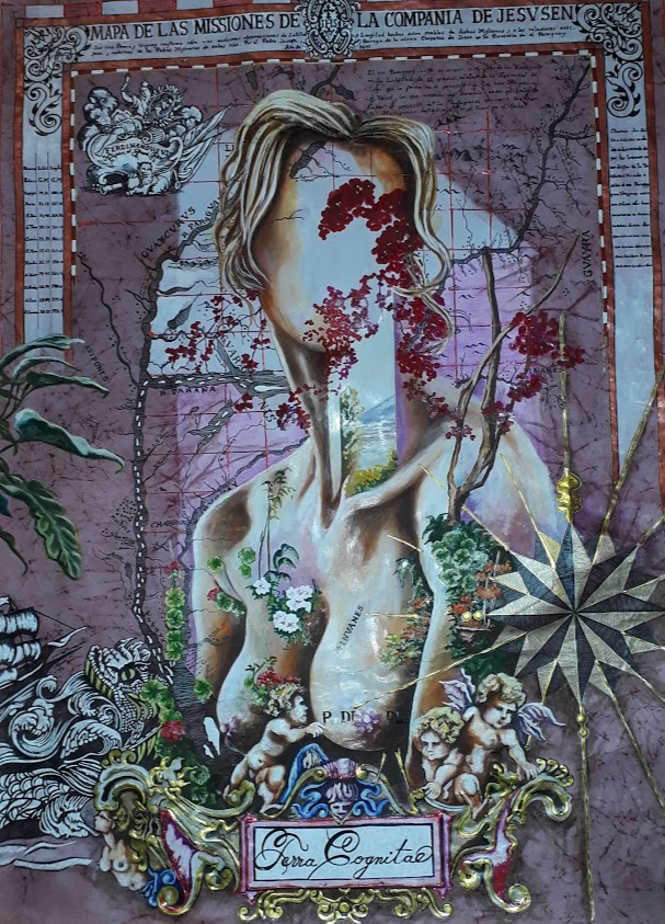 FARNELL  - Terra Cognitae, mixed media on paper 50X70 cms, 2020